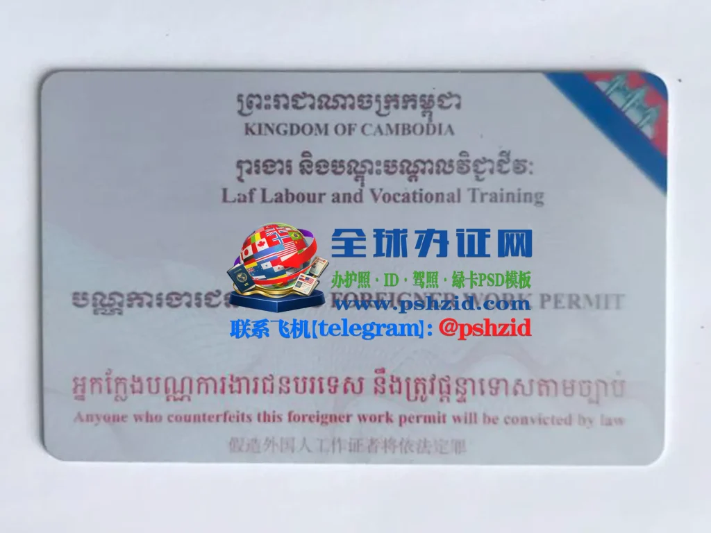 柬埔寨劳工证样本