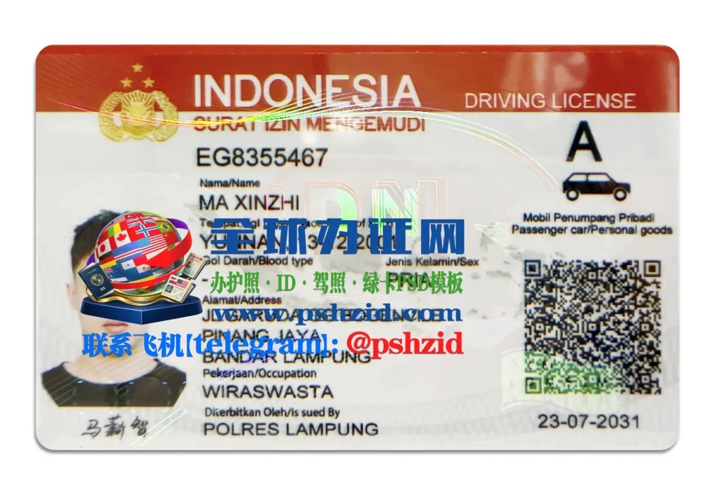 印尼驾照样本Indonesia driving license