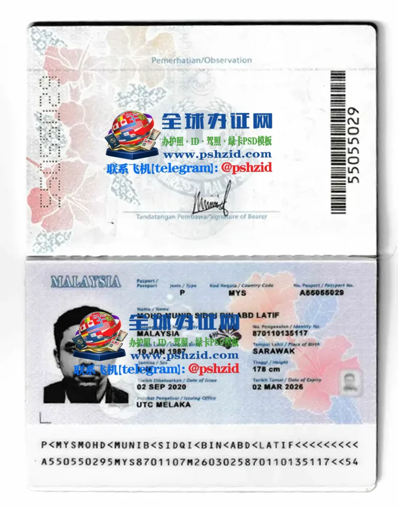 马来西亚护照样本