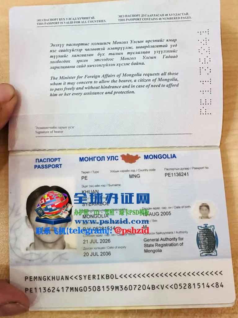 理蒙古护照样本