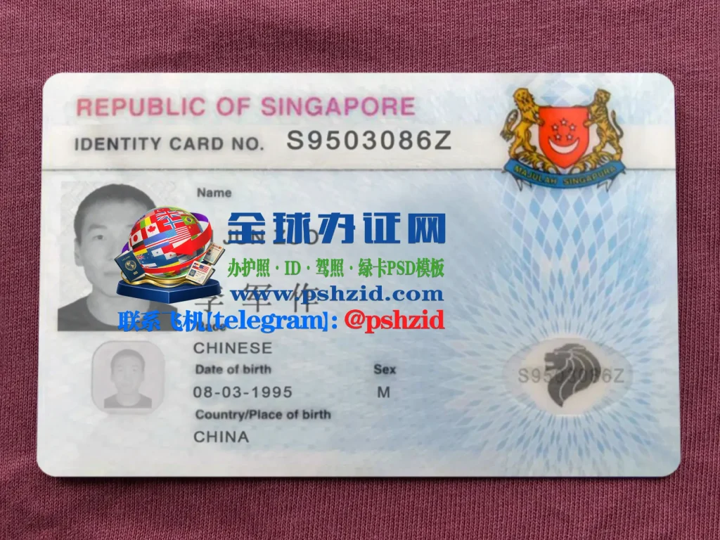 新加坡蓝卡身份证样本Singapore Blue Card ID