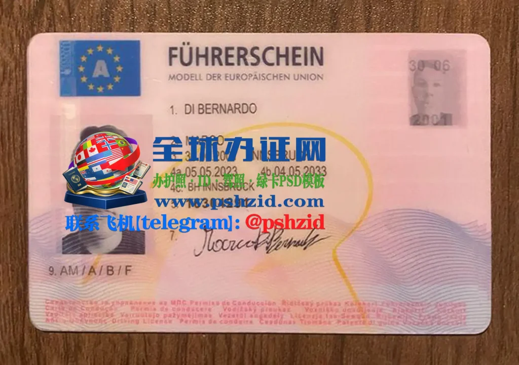 奥地利驾照样本Austrian driver's license