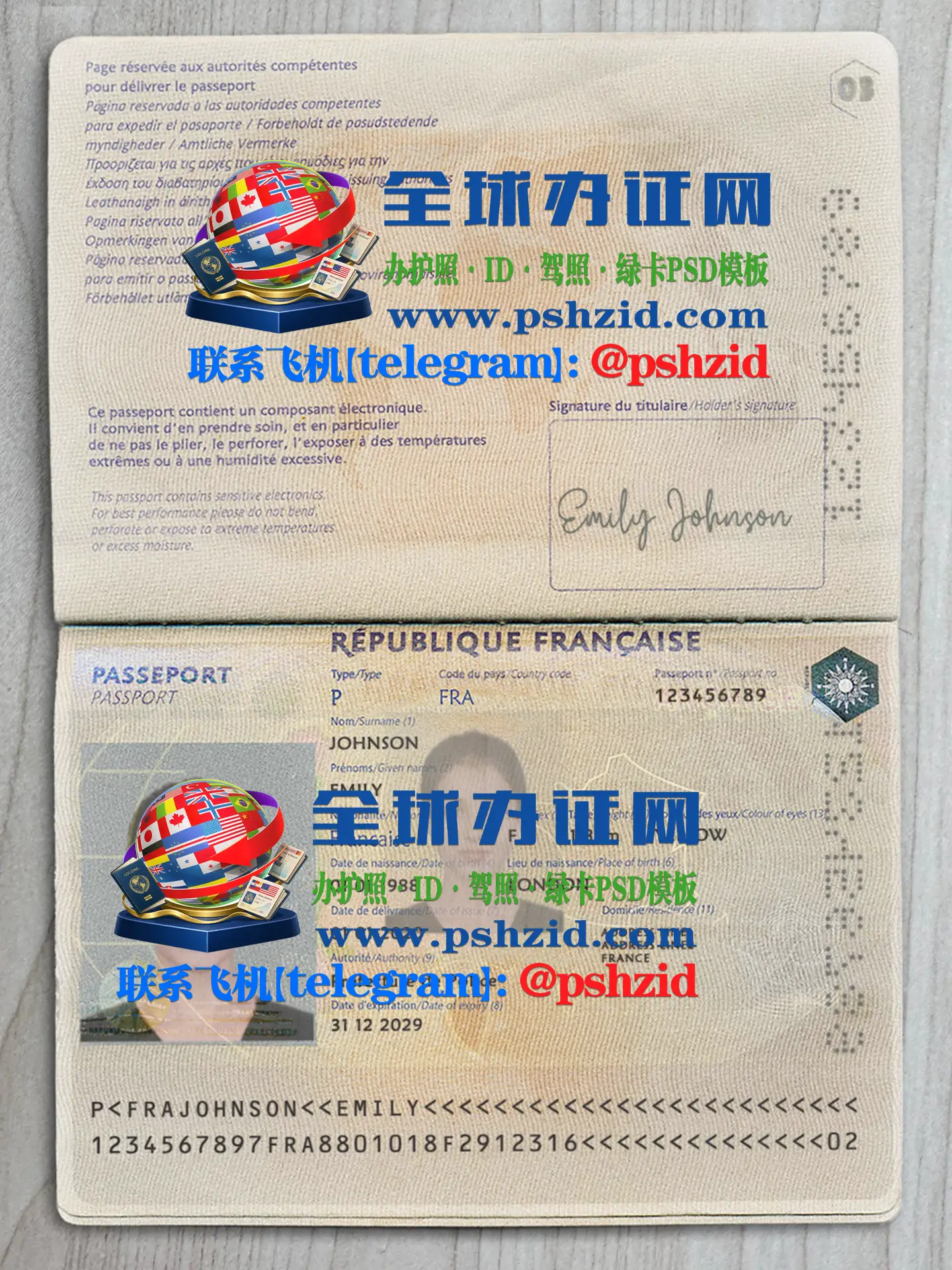 法国护照样本French-passport