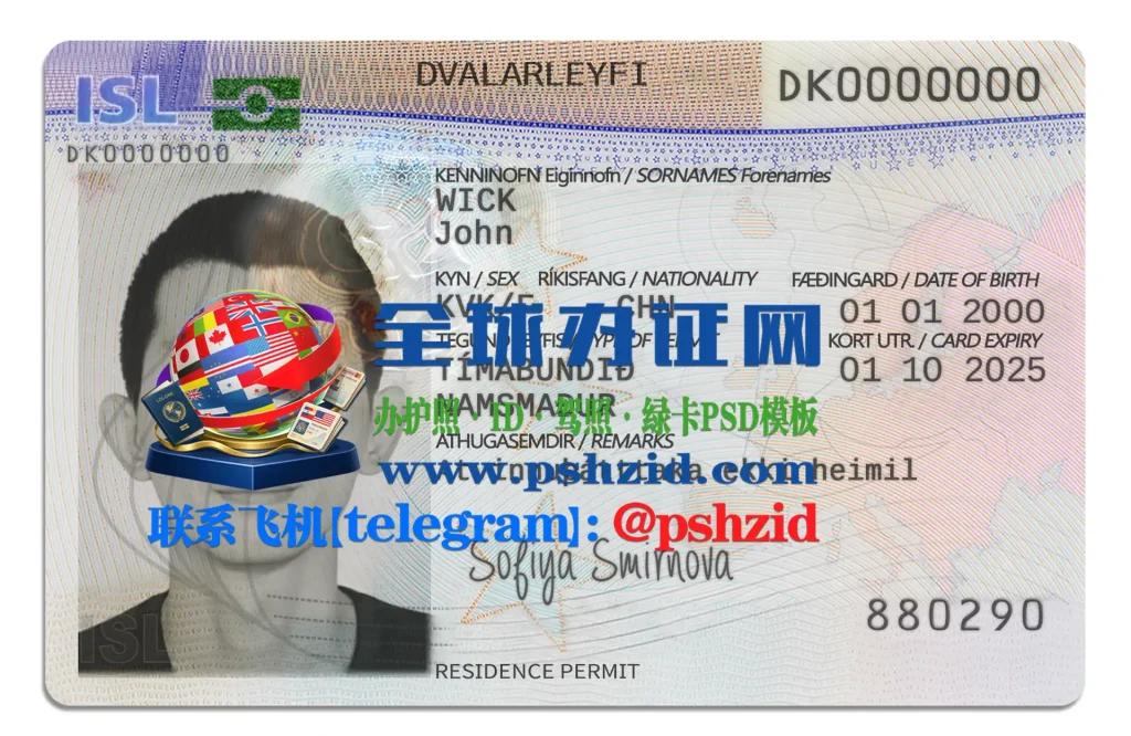 冰岛居留证样本Icelandic residence permit