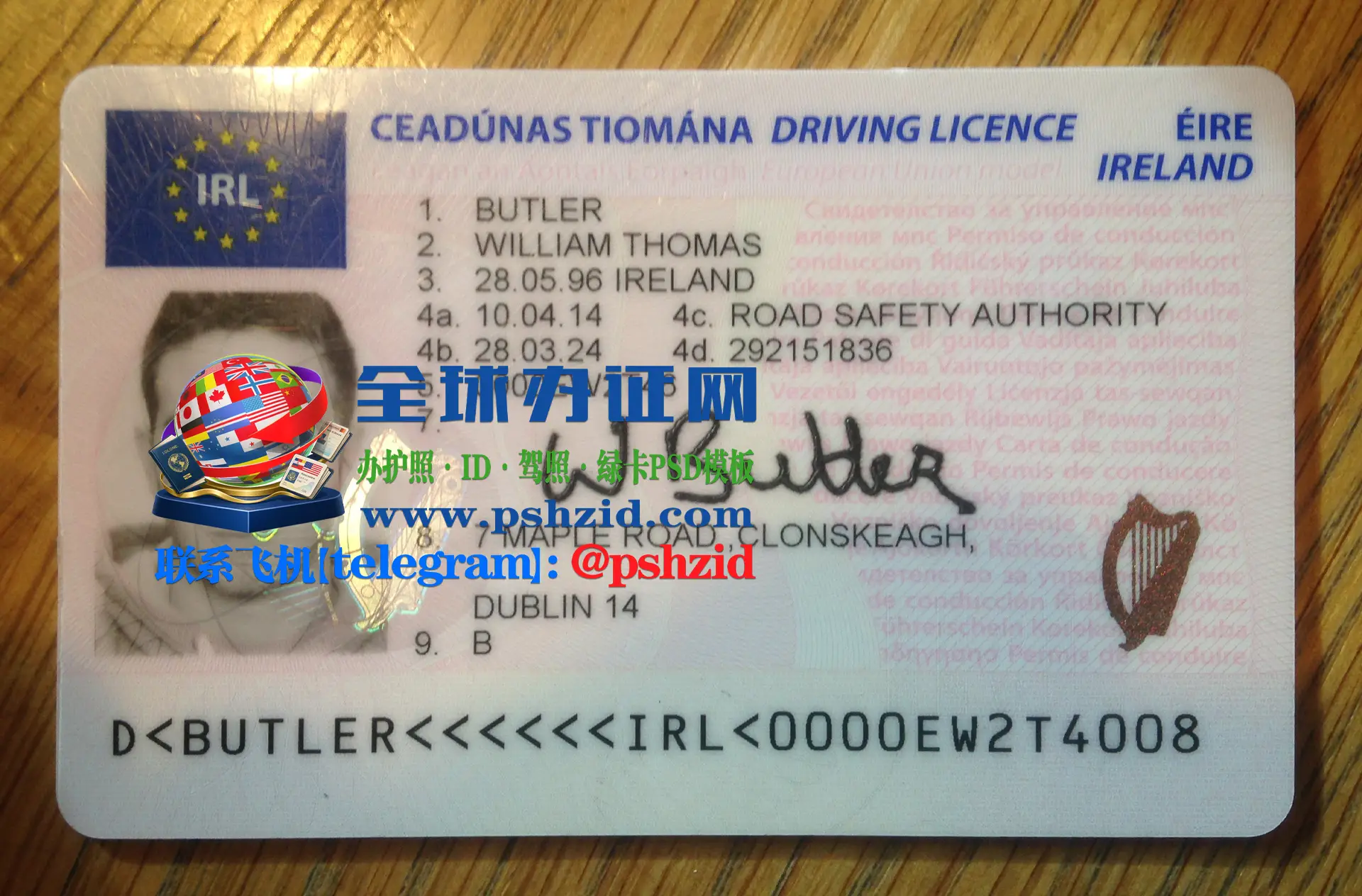 爱尔兰驾照样本Irish driving licence