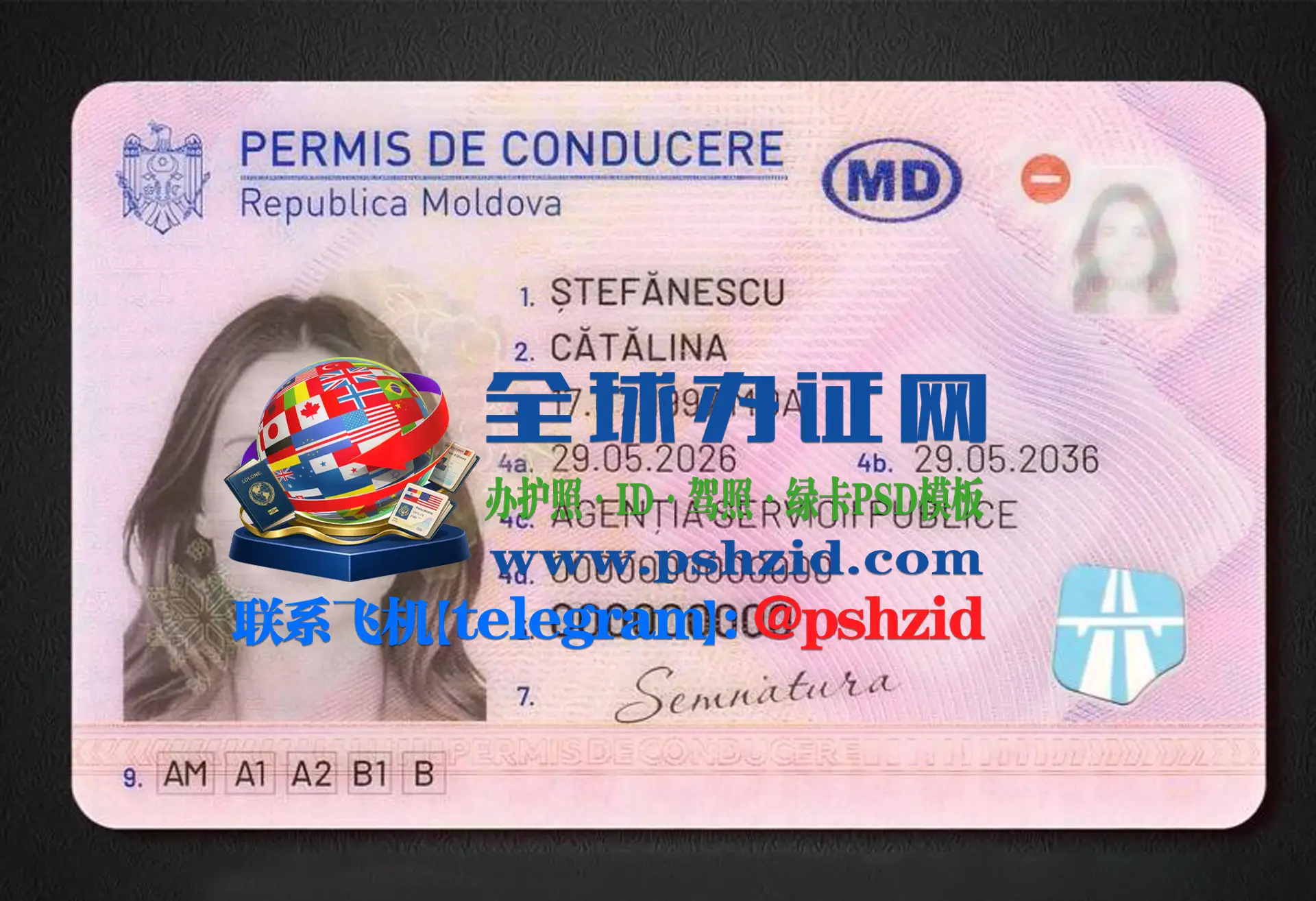摩尔多瓦驾照样本Moldovan-driver's-license