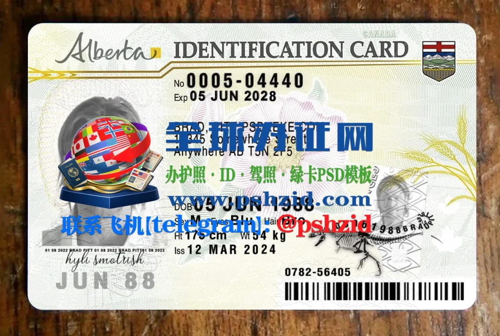阿尔伯塔省身份证样本Alberta identification card