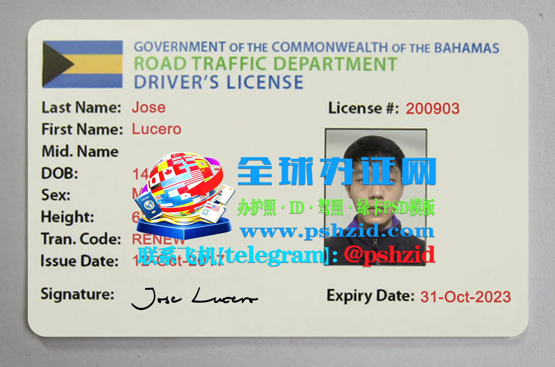 巴哈马驾照样本Bahamian Driving License