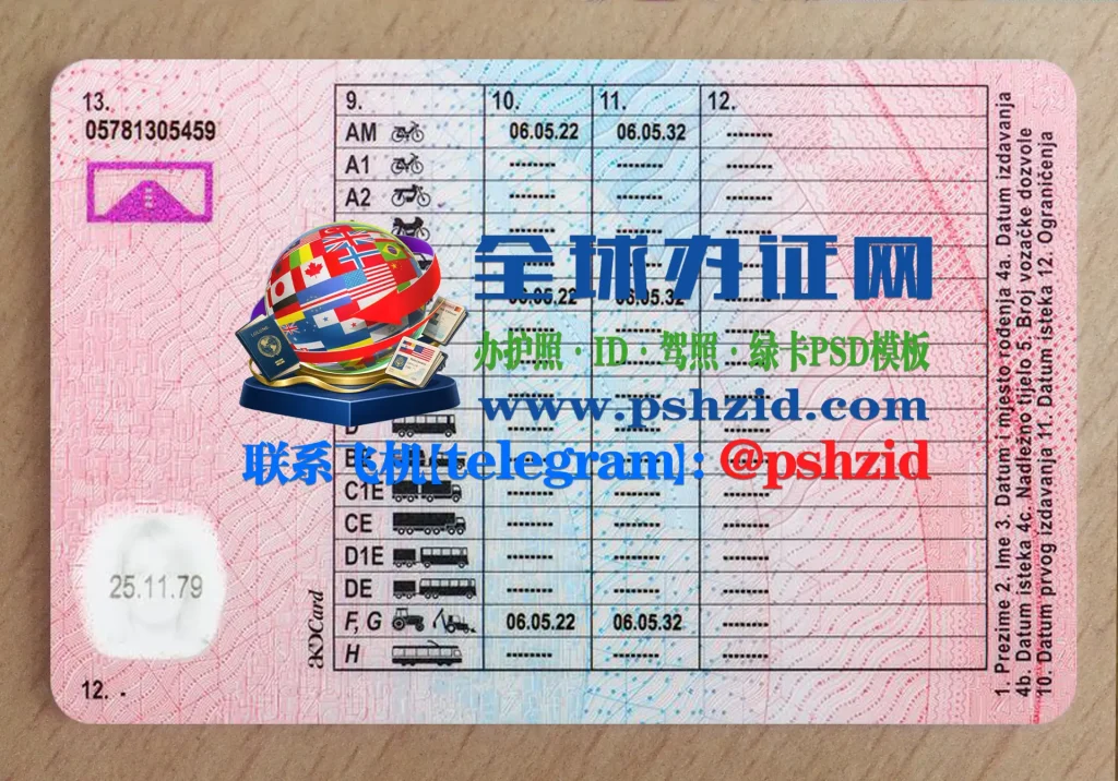 克罗地亚驾照样本Croatian driver's license（Hrvatska vozačka dozvola）