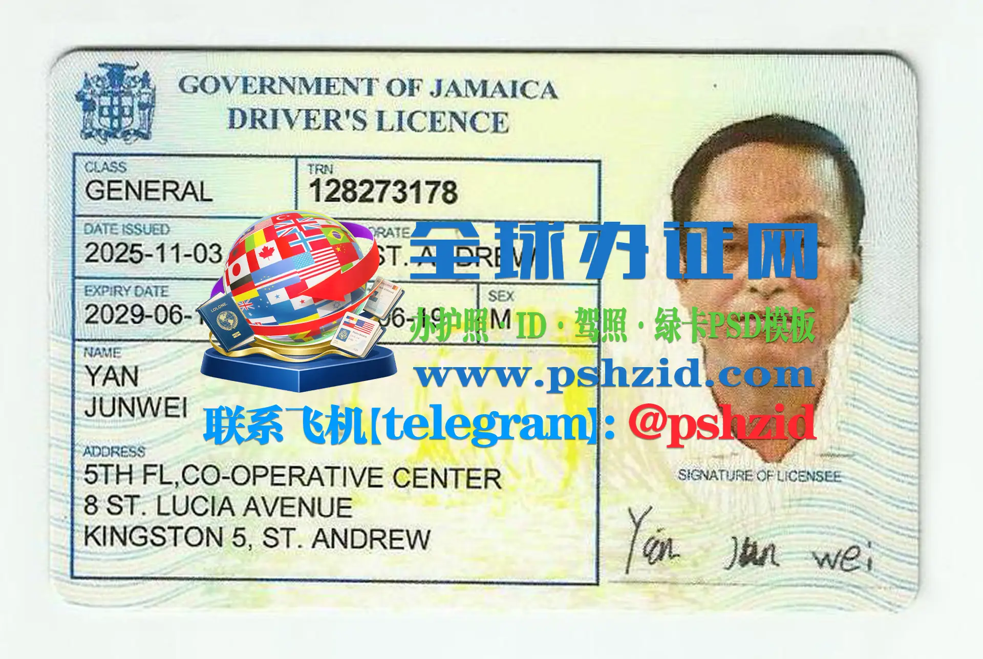 牙买加驾照样本Jamaica driver's license