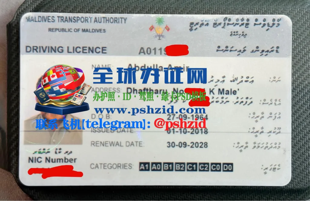 马尔代夫驾照样本Maldives driver's license
