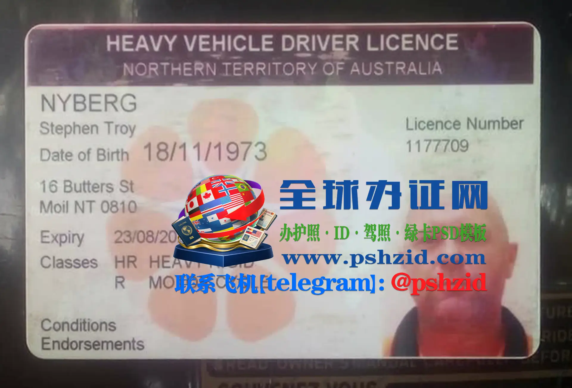 澳大利亚北领地驾照样本Northern Territory Driver's License (Australia)
