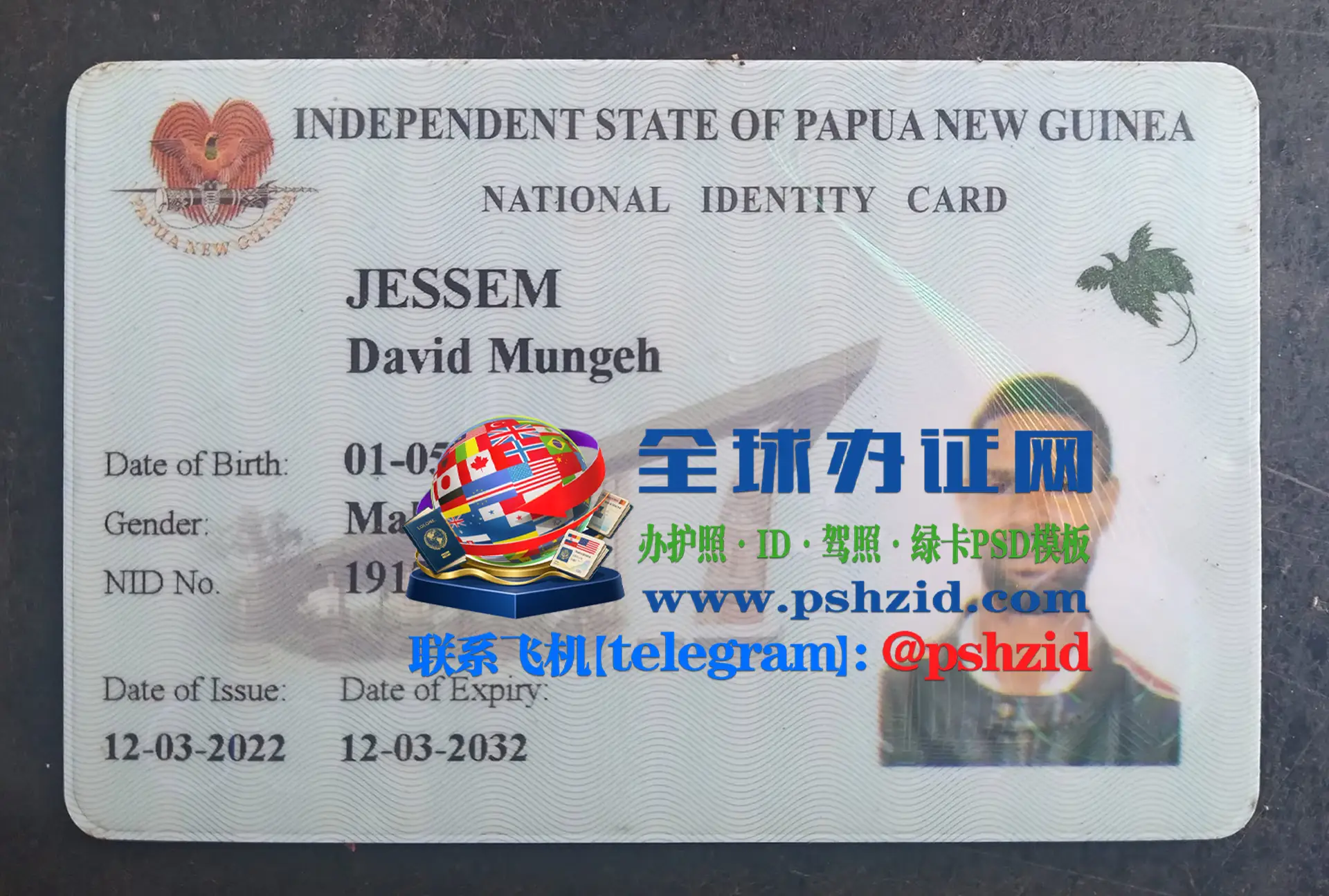 巴布亚新几内亚国民身份证样本Papua New Guinea National Identity Card