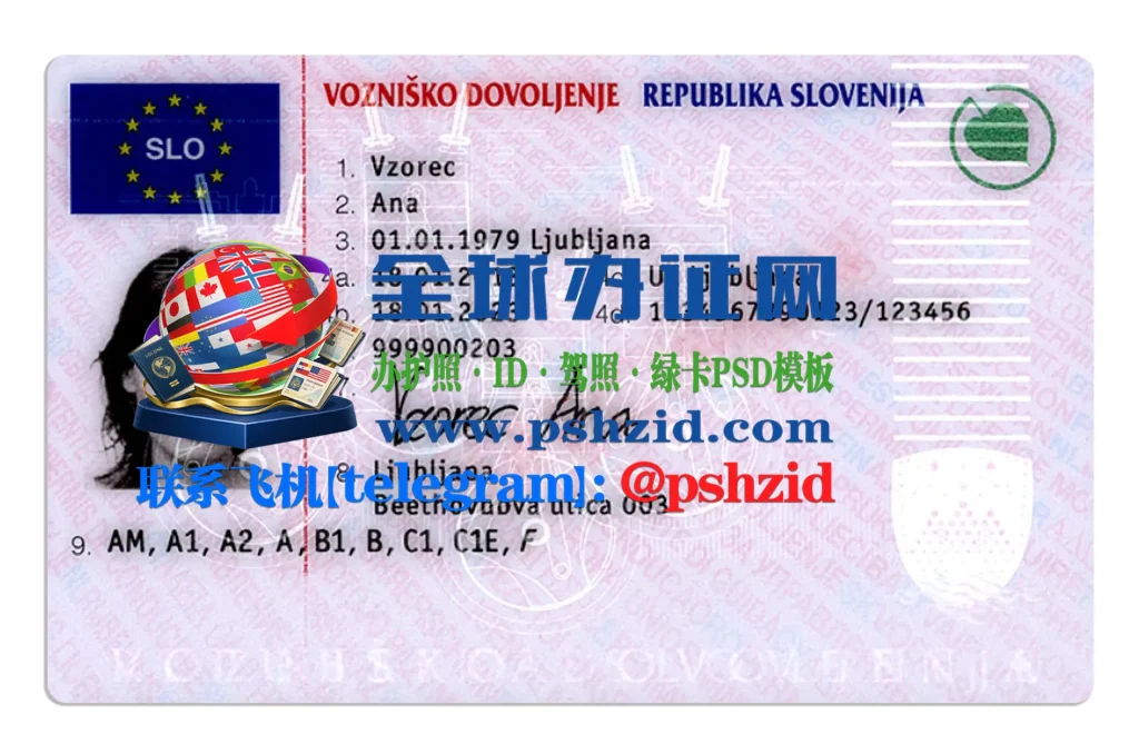 斯洛文尼亚驾照样本Slovenian driver's license